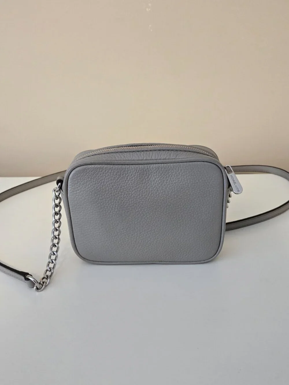 Michael Kors Crossbody Bag Gray Pebbled Leather Purse Mini - NWOT